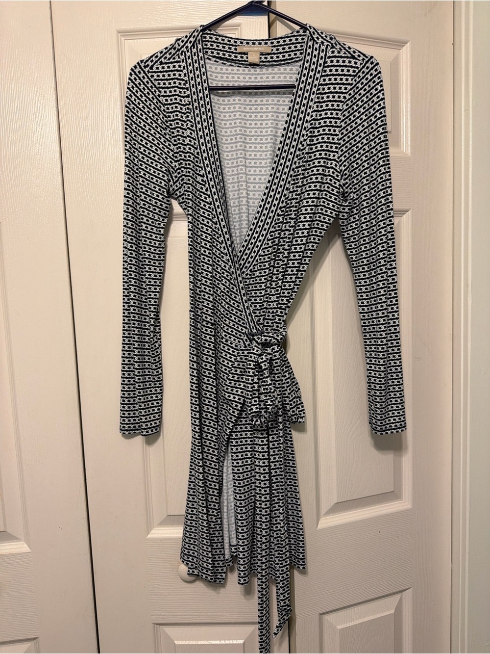 Banana Republic Black & White Geometric Wrap Dress - Women